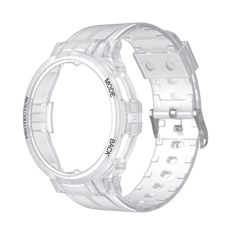 TPU Rugged Watchbands with Protective Case for Samsung Galaxy Watch 5 Pro 45mm Watch 4-Clear