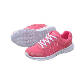 Womens Athletic Mesh Breathable Sneakers Lace Up Comfort Shoes-Rose Red