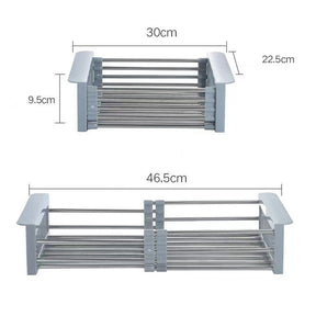 Dish Drying Rack Retractable 304 Stainless Steel for Vegetable Fruit