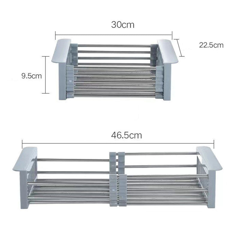 Dish Drying Rack Retractable 304 Stainless Steel for Vegetable Fruit