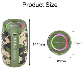 Bluetooth Speaker Portable Wireless Loud Stereo Sound Rich Bass for Home Outdoor-Camouflage