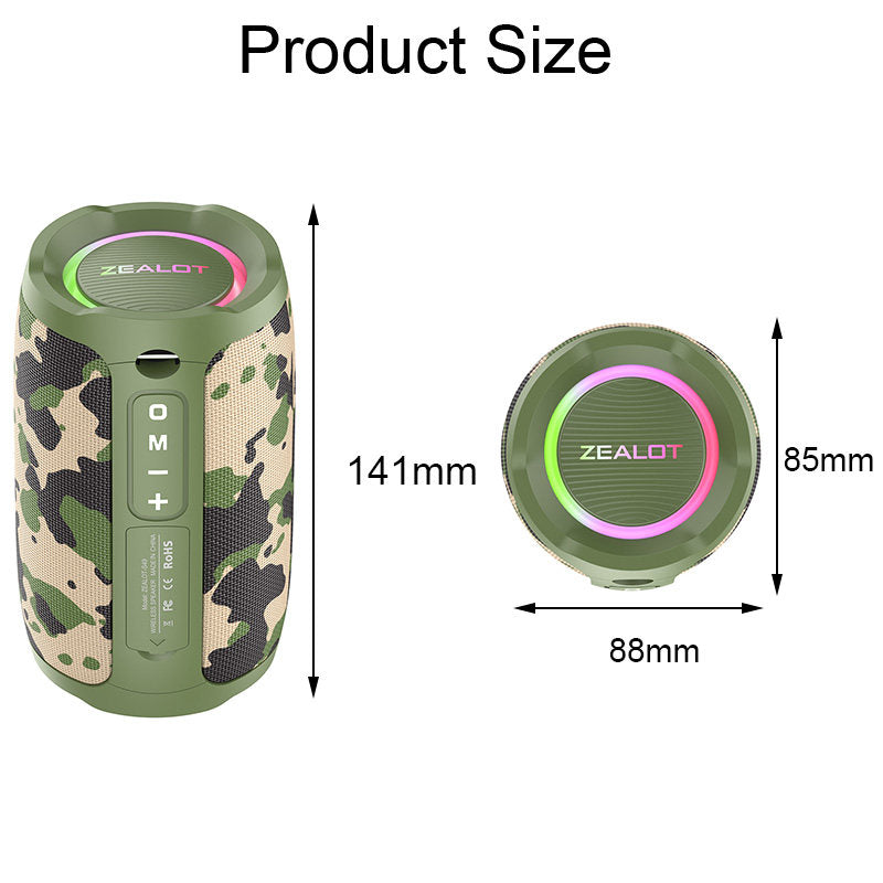 Bluetooth Speaker Portable Wireless Loud Stereo Sound Rich Bass for Home Outdoor-Camouflage