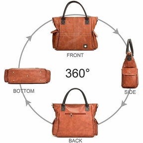 Large Hobo Handbags for Women Sturdy Top Handle Shoulder Bags with Adjustable Strap-Brown