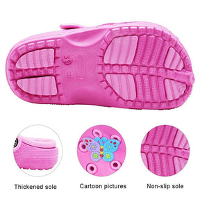 Kids Cute Garden Shoes Cartoon Sandals Children Beach Slipper-RoseRed