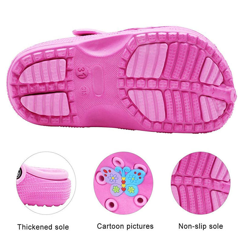 Kids Cute Garden Shoes Cartoon Sandals Children Beach Slipper-RoseRed