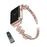 S Shape Watch Band Stainless Steel Wristbands Replacement iWatch Strap for Apple IWatch Series 1/2/3/4/5/6/SE For Women-Rose Gold
