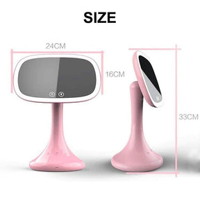 Makeup Mirror Led Dressing Table Mirror with 10X Magnifying Glass-Pink