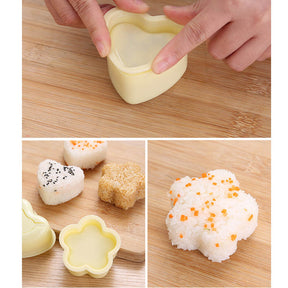 2 Pcs Rice Ball Mold Heart-Shaped Sushi Mold for Bento or Japanese Boxed Meal