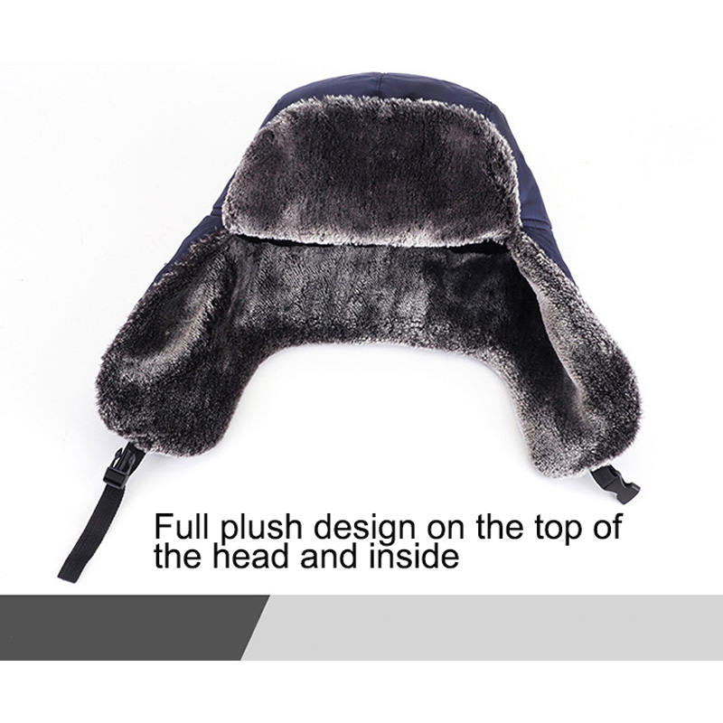 Winter Hats for Men Windproof Warm Hat with Ear Flaps for Skiing And Outdoor Riding-OldBlack