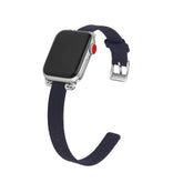 Slim Canvas Watch Band With Positioning Beads For Apple Watch SE/6/5/4/3/2/1(Dark Blue)
