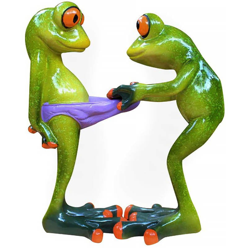 Frog Figurines Statue Creative Funny Green Frog Sculpture for Home Desk Bathroom Decoration