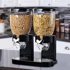 Dry Food Cereal Control Convenient Storage Dual Control Black