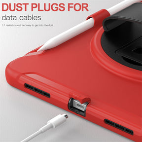 Tablet Case For iPad 10th with 360¡ã Kickstand/Hand Strap Shockproof-Red