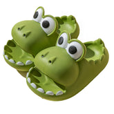 Dinosaur Slippers for Kids Non-slip Cute Big Mouth Water Shoes-Green