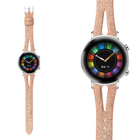 Leather Bands WIth Breathable Hole For Samsung S3/Galaxy Watch 46mm(Rose Gold)