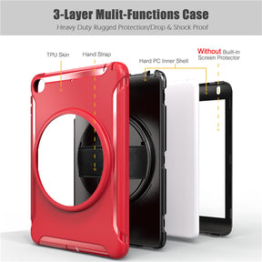 Spider Man 3-Layer Multi-Function Case Hand Strap Tablet Shell 7.9 inch For iPad Mini 4/5-Red