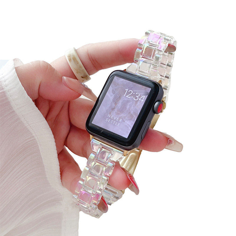 Slim Bracelet Strap Fashion Acrylic Folding Clasp for Apple Watch-8