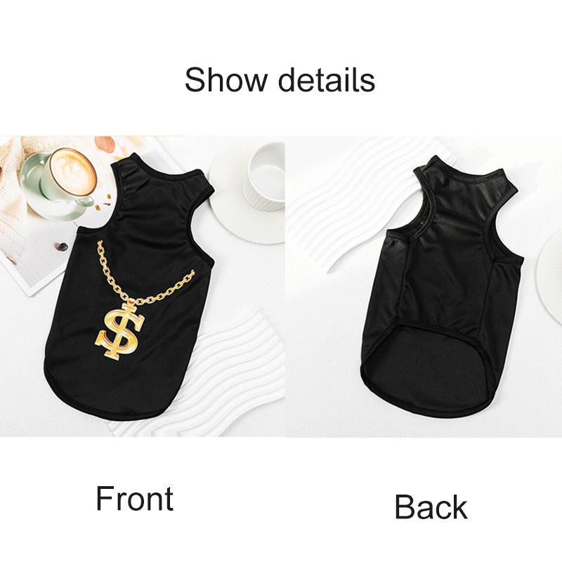 Pet Shirts Chain Printed Thin Soft Vest Puppy for Small Dogs Cat