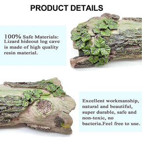 Reptile Resin Wood Aquarium Cave Decor for Fish Shrimp-A