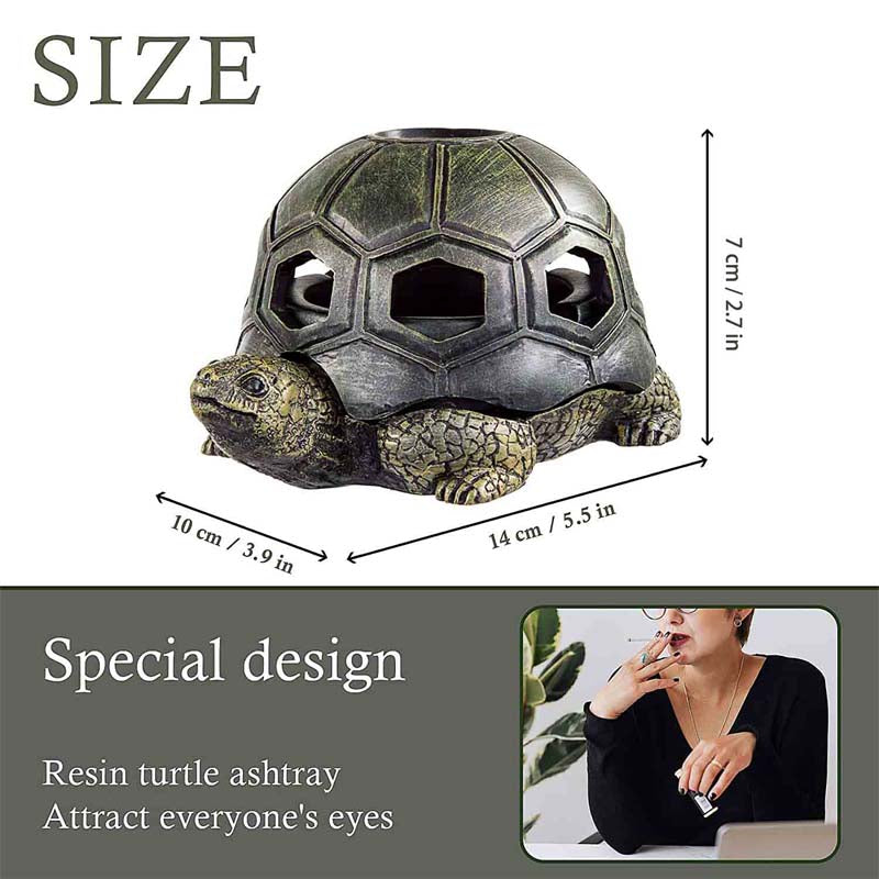 Cigarettes Outdoor Ashtrays with Lid Cute Turtle Ash Tray for Home Office Decor
