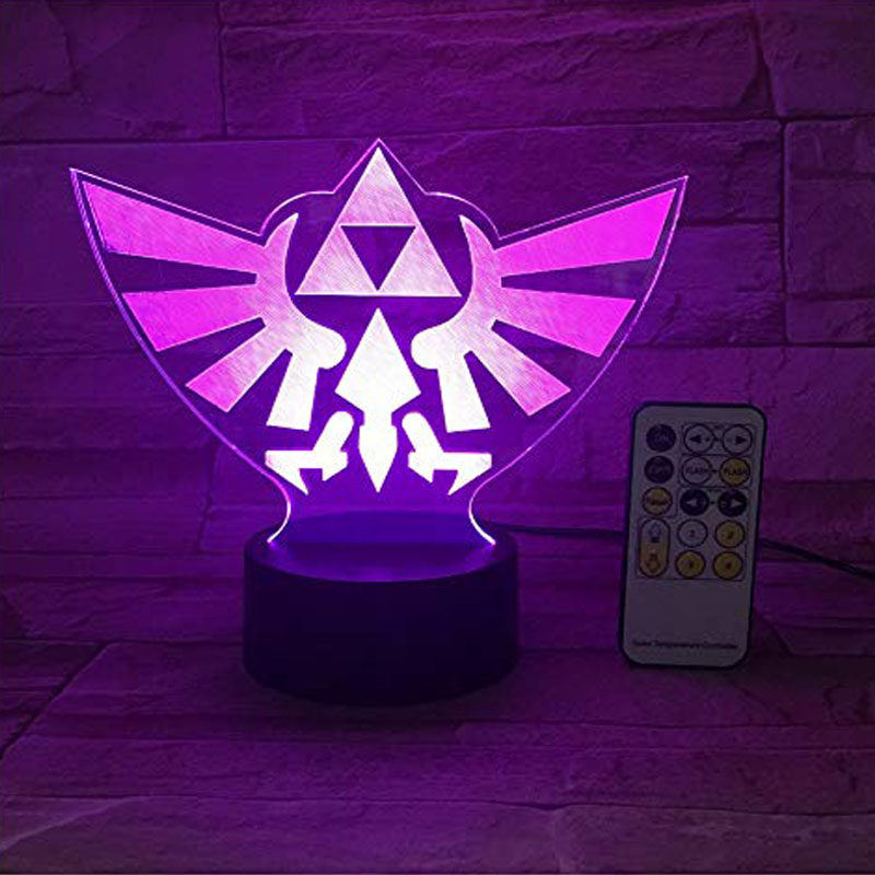 Triangle 3D Night Light 7 Colors with Remote Control for Kids Bedroom