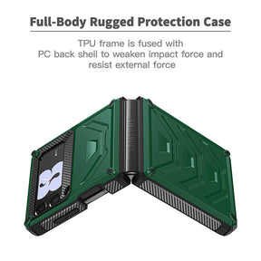 6.7inch Armored Full-Body Rugged Protection Case for Samsung Galaxy Z Flip 3-Army Green