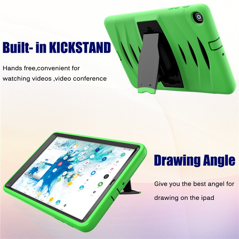 Shock Wave Kickstand Case Anti-Fall Protection For Samsung Tab A 10.1 T510/T515(2019)-Green