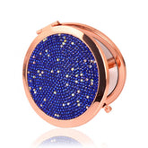 Home & LivingRhinestone Magnifying Compact Makeup Mirror 2X/1X Mirror-Blue