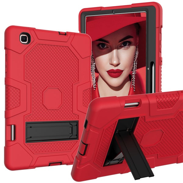 B3 Robot Tablet Case Silicone Shockproof Protective Stand Cover For Samsung Galaxy Tab S6 Lite 10.4 2020 (SH-P610/P615)-Red&Black
