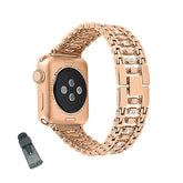 TGD Stainless Steel Watch Band Adjustable Wristbands for Apple IWatch Series SE/1/2/3/4/5/6 For Women-Rose Gold