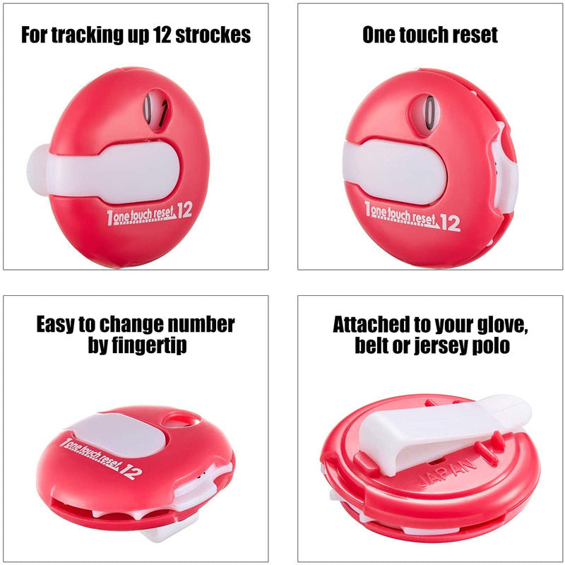 Mini Golf Stroke Counter Scoring Keeper up to 12 Shot Score for Golf Accessories-Pink