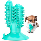 Dog Toothbrush Cactus Chew Toys Dog Teeth Cleaning Stick-Blue