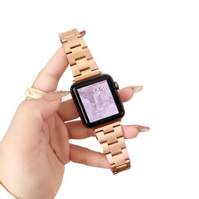 Luxury Metal Band Quick Release Link Bracelet for Apple Watch-Pink