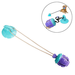 Dog Chew Suction Cup Toys Dog Tug of War Toys for Aggressive Chewers-CyanPurple