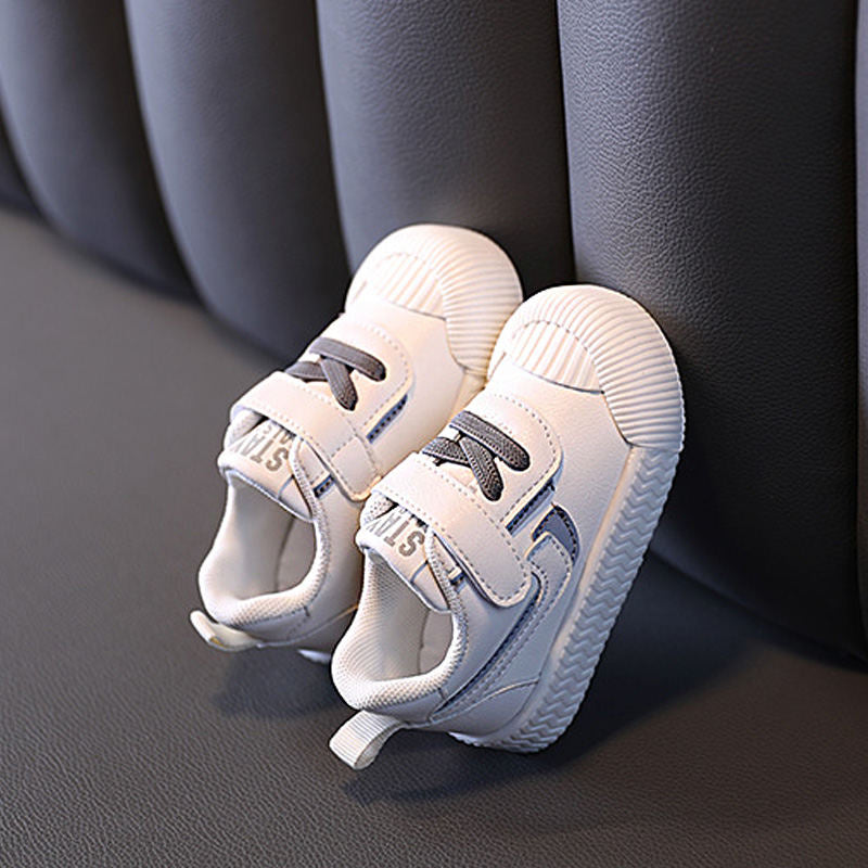 Baby Sneakers for Girl Boy Anti-Slip Lightweight Walking Shoes-Grey