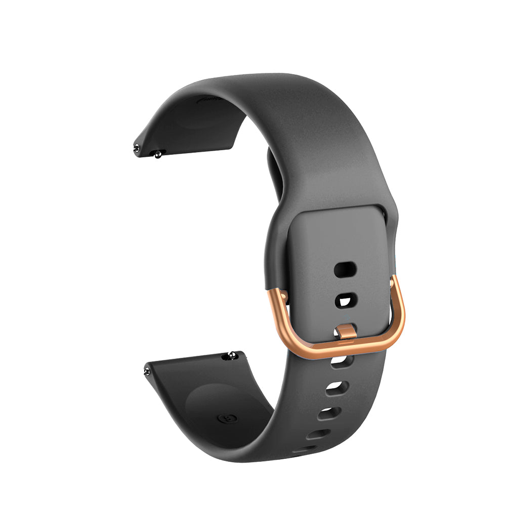 Color Silicone Watch Band Rose Gold Stainless Steel Buckle For Samsung Gear S2 Classic Samsung Galaxy Watch 42mm(Black)