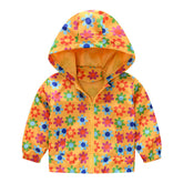 Toddler Boys Girls Cartoon Print Zip Jacket Hooded Trench Kids Casual Coats-26
