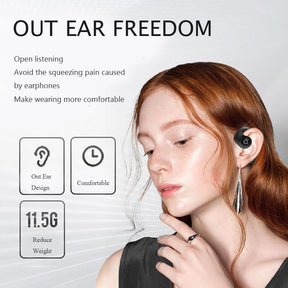 Bluetooth 5.3 Headphones HiFi Stereo Noise with Earhooks Wireless Earbuds-Green