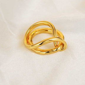 Minimalist Twist Knot Ring For Ladies Couple