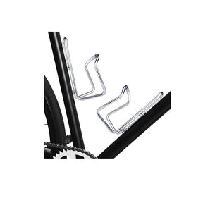 Lightweight Aluminum Alloy Bicycle Water Bottle Cage Holder for Outdoor Activities Drilled Holes Required-Silver