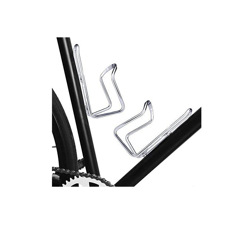 Lightweight Aluminum Alloy Bicycle Water Bottle Cage Holder for Outdoor Activities Drilled Holes Required-Silver