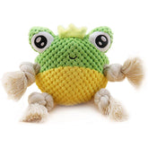 Dog Squeak Toy Partially Filled with The Chew Toy Suitable for Puppy and Medium Dogs-Frog