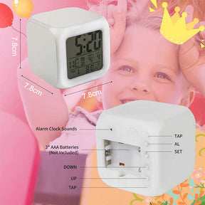 Kids Alarm Clock with LED 7 Color Night Light and Wake Up Function