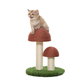 Cat Scratching Post Mushroom Natural Durable Sisal Board Scratcher-Coffee