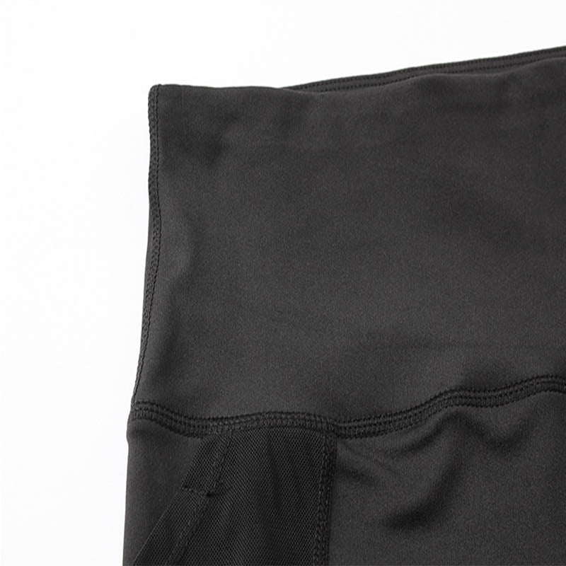 Women Yoga Shorts With Pocket High Waist Fitness Leggings Sports Running Quick Drying Perspiration Tights 2024-Black