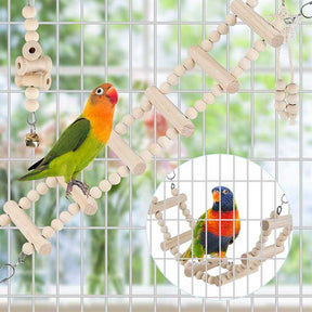 9Pcs Parrot Swing Toys Standing Perch Hammock Bird Cage Toys