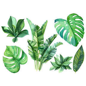 Removable 3D Nordic Green Plants Fresh Leaves Wall Stickers Home Art Decor