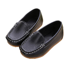 Casual Toddler Flat Shoes Boys Girls Soft Slippery Loafers-Black