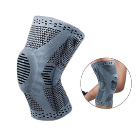 Professional Sports Knee Brace Fitness Spring Support Silicone Anti-collision Knee-Gray