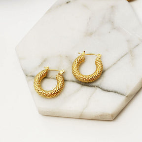 Vintage Twisted Rope Earrings Mini Hoop Earrings for Women-01